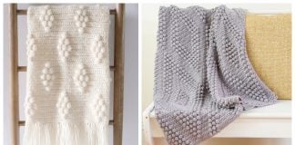 Diamond Bobble Blanket Free Crochet Pattern