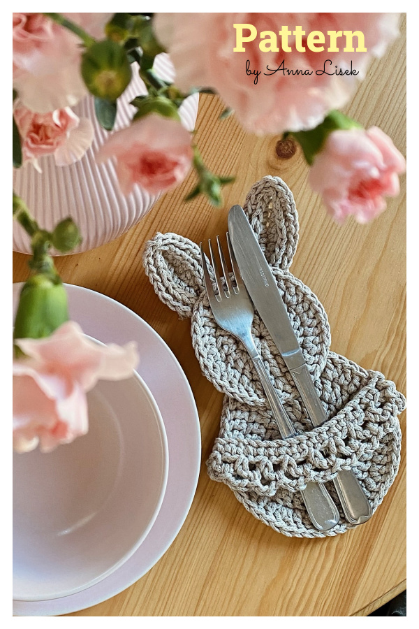 Easter Bunny Cutlery Holder Crochet Pattern
