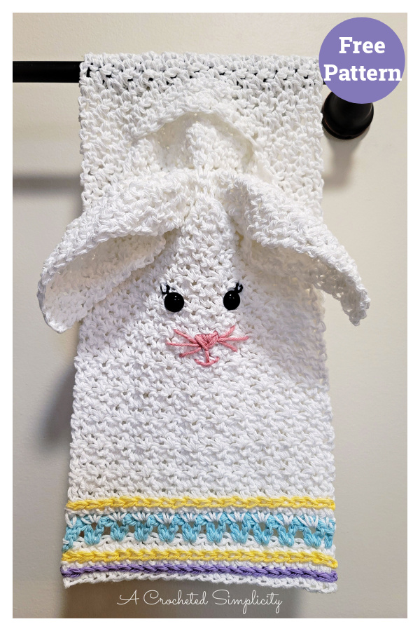Easter Bunny Towel and Washcloth Set Free Crochet Pattern