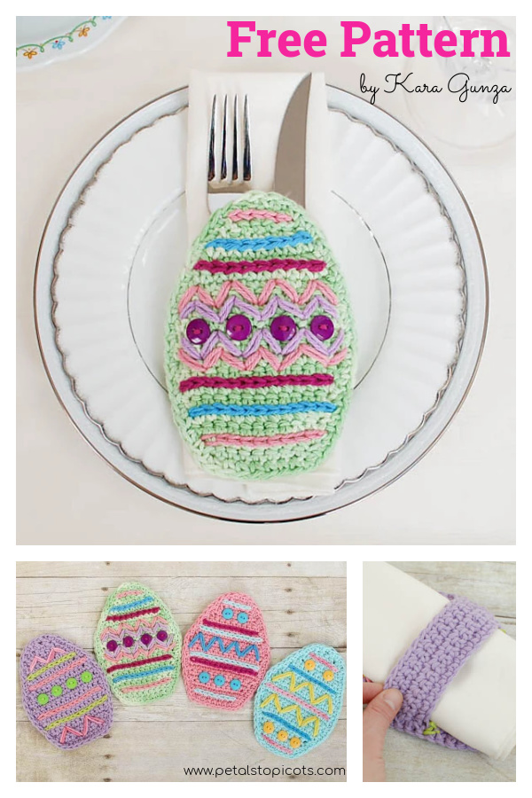 Easter Egg Place Setting Free Crochet Pattern
