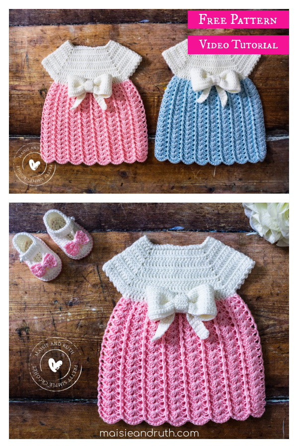 Easy Baby Dress Free Crochet Pattern and Video Tutorial