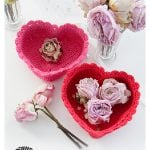 Forever Love Heart Shaped Basket Free Crochet Pattern