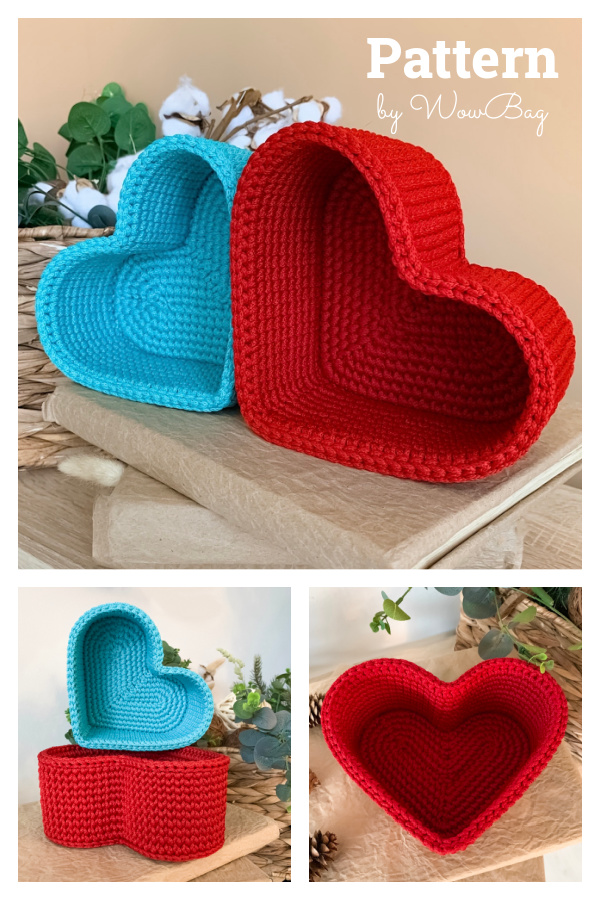 Heart Shaped Baskets Crochet Pattern