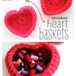 Heart Shaped Storage Baskets Free Crochet Pattern