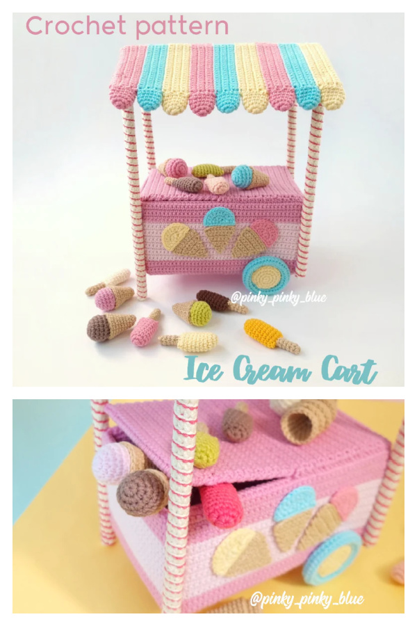 Ice Cream Cart Amigurumi Crochet Pattern