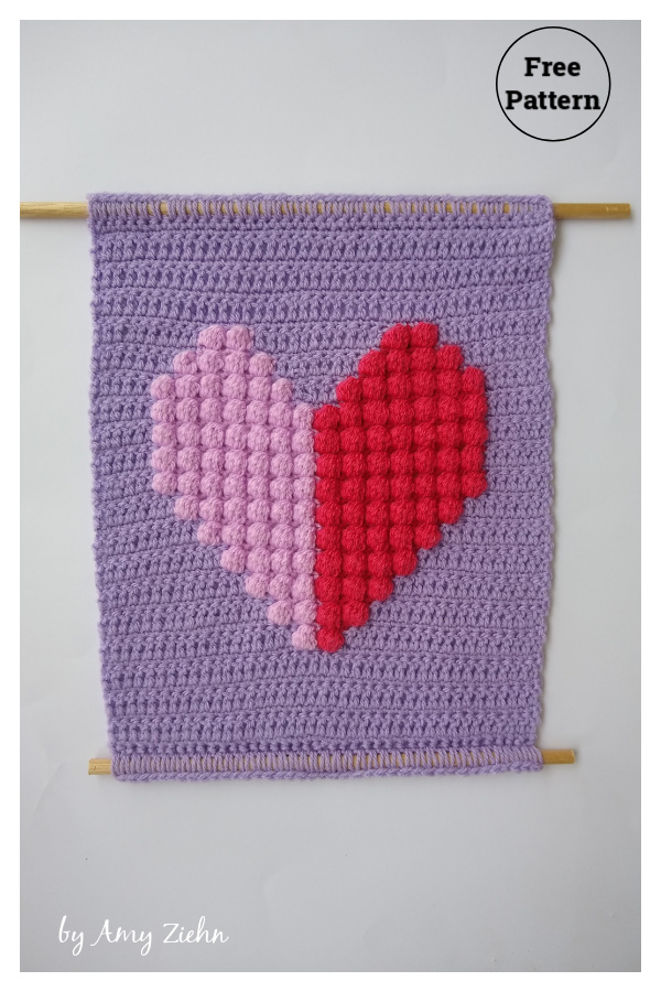 Mirrored Heart Wall Hanging Free Crochet Pattern