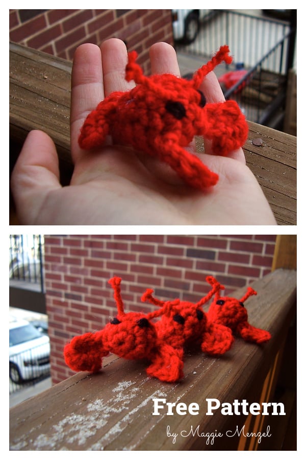 Teeny Tiny Lobsters Amigurumi Free Crochet Pattern
