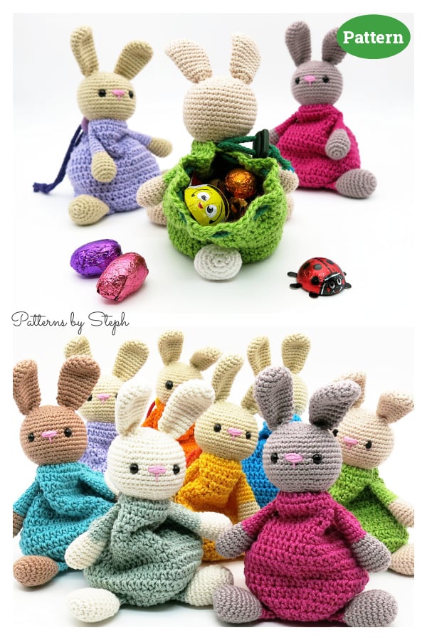 Bunny Drawstring Bag Crochet Pattern