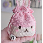 Bunny Drawstring Pouch Bag Crochet Pattern