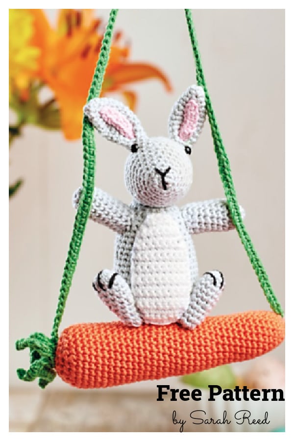 Bunny on a Carrot Swing Amigurumi Free Crochet Pattern