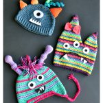 Clarice Chunk and Clyde Monster Hats Free Crochet Pattern