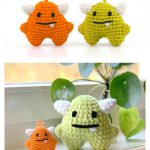 Mini Monster Amigurumi keychain Free Crochet Pattern and Video Tutorial