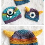 Monster Baby Beanie Hat Free Crochet Pattern