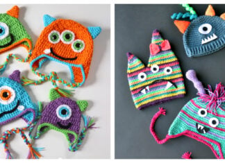 Monster Beanie Hat Free Crochet Pattern