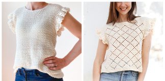 Ruffle Sleeve Top Free Crochet Pattern