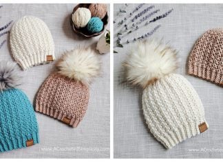 Short Row Beanie Hat Free Crochet Pattern and Video Tutorial
