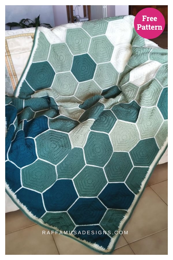 Solid Hexagons Blanket Free Crochet Pattern