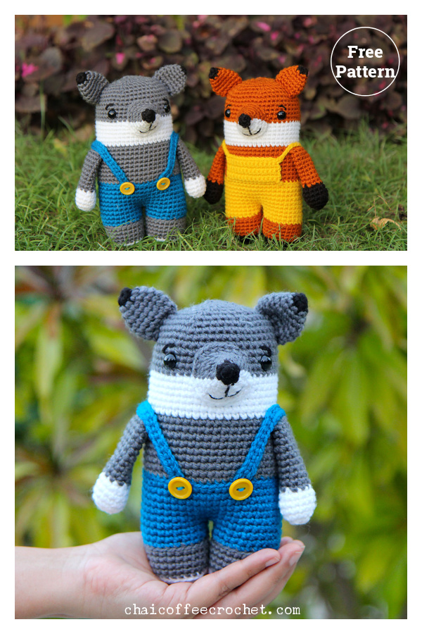Ferdi the Fox and Walt the Wolf Free Crochet Pattern