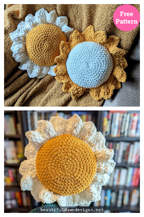 Flower Pillow Free Crochet Pattern
