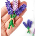 Lavender Flower Applique Free Crochet Pattern and Video Tutorial