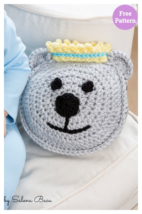 Prince Bear Pillow Free Crochet Pattern