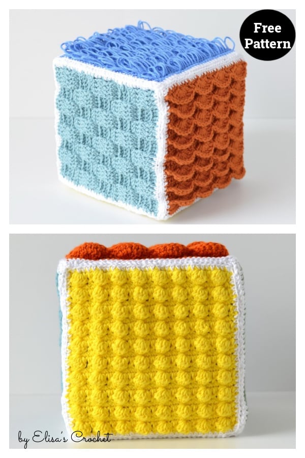 Sensory Cube Toy Free Crochet Pattern