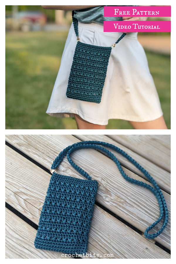 Smartphone Bag Free Crochet Pattern and Video Tutorial 