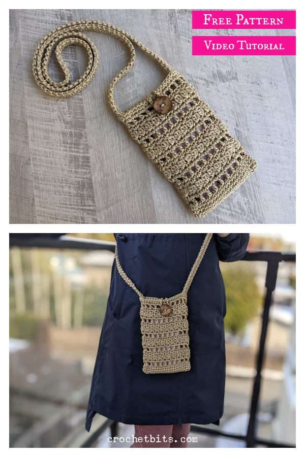 Smartphone Bag Free Crochet Pattern and Video Tutorial