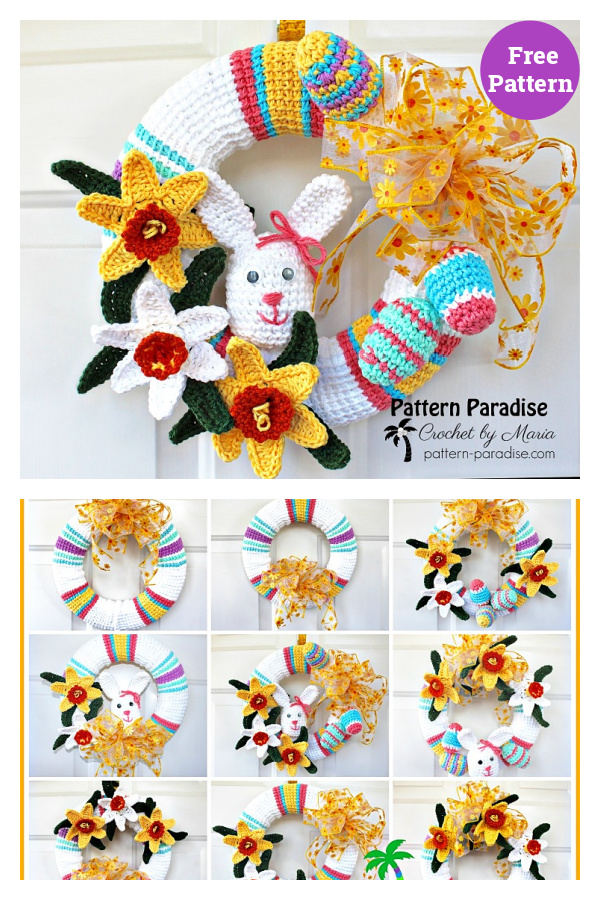 Spring Wreath Free Crochet Pattern 