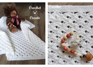 Staggered Shells Baby Shawl Free Crochet Pattern
