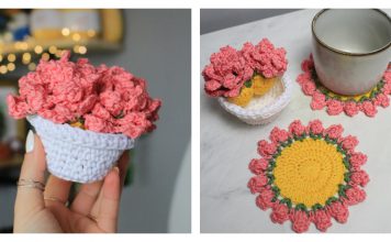 Surprise Plant Pot Coaster Set Crochet Pattern