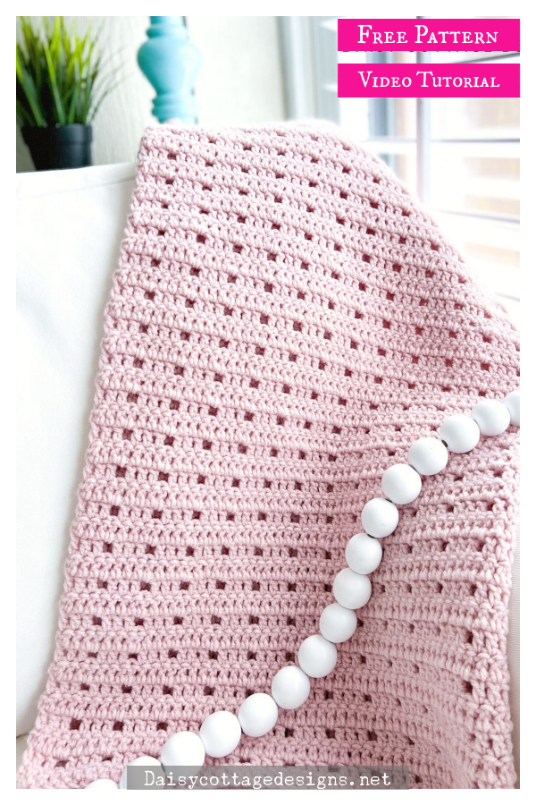 The Picket Fence Baby Blanket Free Crochet Pattern and Video Tutorial