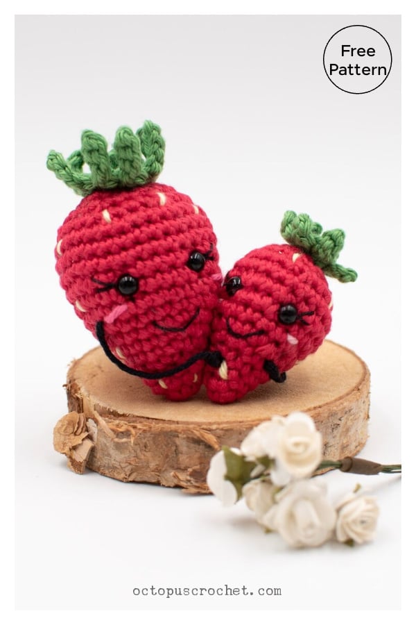 Amigurumi Strawberry Mom and Kid Free Crochet Pattern