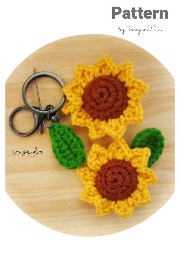 Amigurumi Sunflower Keyring Crochet Pattern