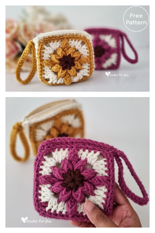 Bobble Drops Granny Coin Purse Free Crochet Pattern