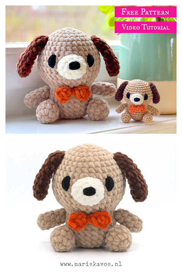 Casper the Dog Amigurumi Free Crochet Pattern and Video Tutorial 