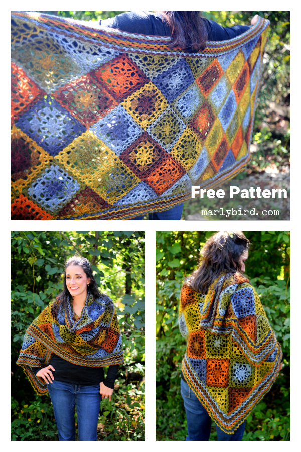 Enchanted Crochet Motif Shawl Free Crochet Pattern 