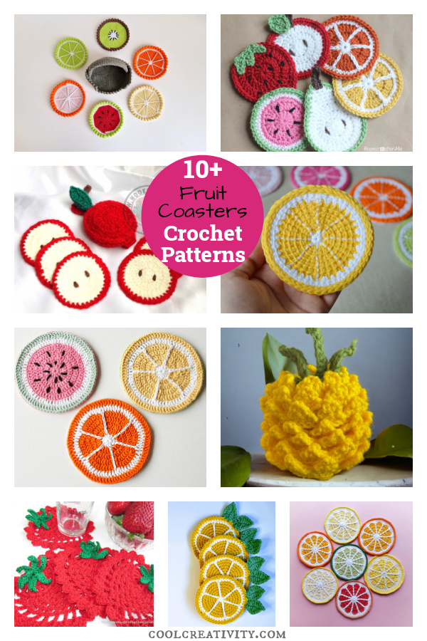 Fruit Coasters Crochet Patterns 