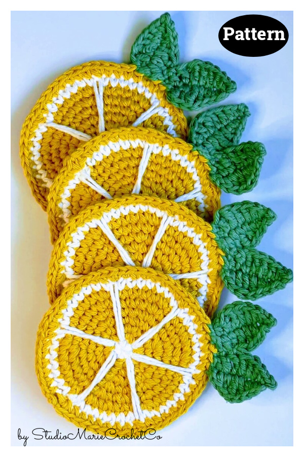 Lemon Slice Coaster Crochet Pattern