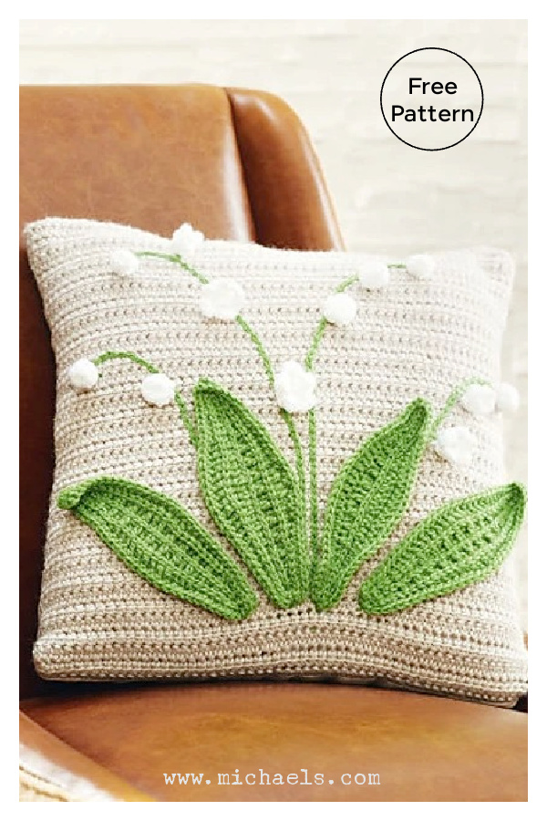 Lily of the Valley Pillow Free Crochet Pattern