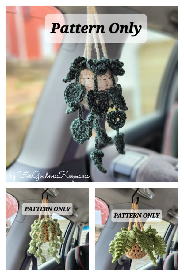 Mini Hanging Car Plant Crochet Patterns