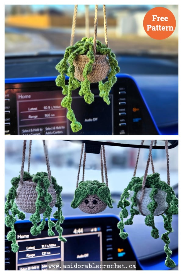 Mini Hanging Car Plant Free Crochet Pattern 