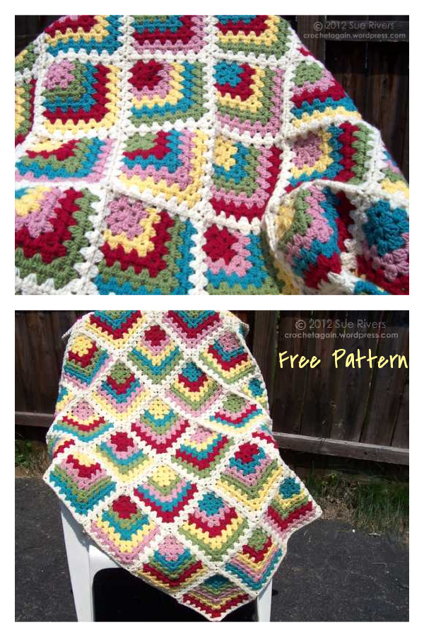 Modern Mitered Granny Square Free Crochet Pattern