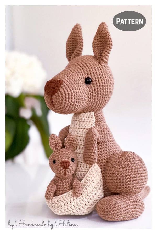 Mommy Kangaroo and Baby Amigurumi Crochet Pattern