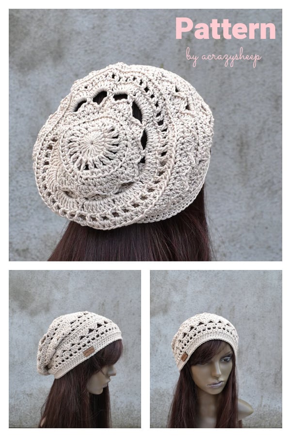 Slouchy Mandala Hat Crochet Pattern