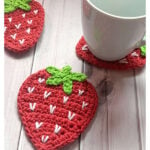 Strawberry Coaster Free Crochet Pattern