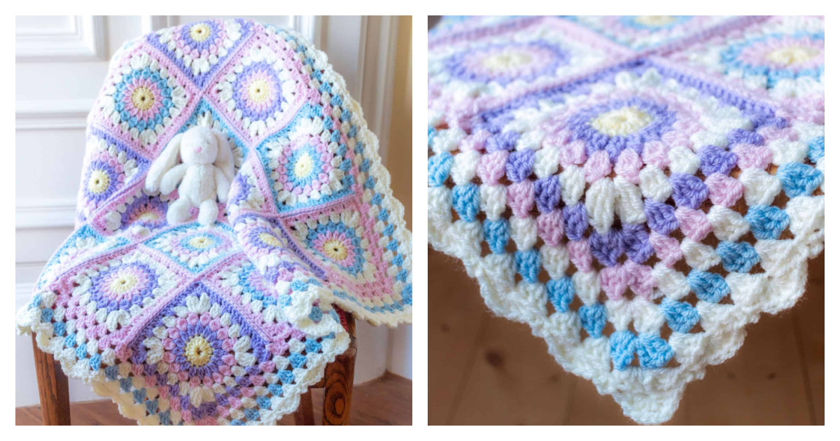 3 Sunburst Granny Square Blanket Free Crochet Patterns