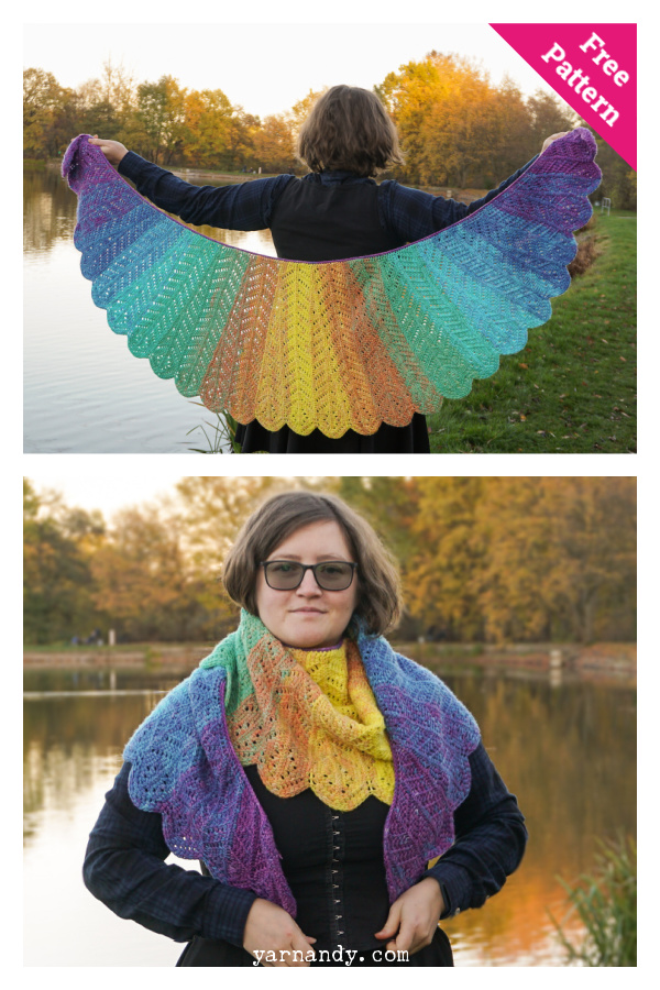Tunisian Macaw Wings Shawl Free Crochet Pattern