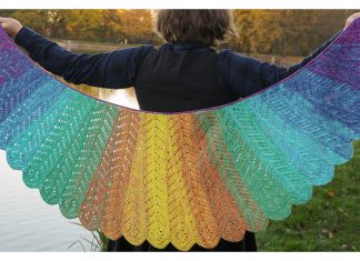 Tunisian Macaw Wings Shawl Free Crochet Pattern