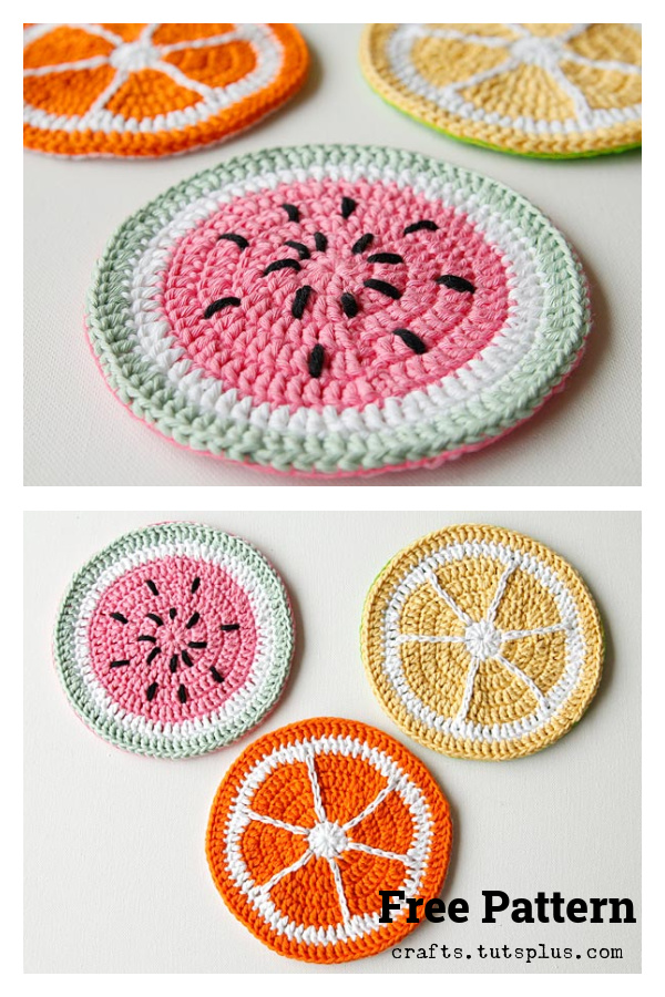 Tutti Frutti Potholders Free Crochet Pattern